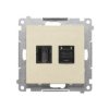 SIMON 55 Gniazdo HDMI + RJ45 kat.6. szampański mat TGHRJ45.01/144 KONTAKT SIMON