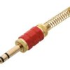 Wtyk Jack 6,3mm stereo, złoty, czerwony