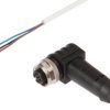 VKA0H021, Kabel przyłączeniowy, 10m, M12 żeński 3pin kątowy, Końcówka wolna, 3x0,34mm²,PTFE, Ø3,8mm, 250V, -20-150C, IP65