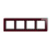 Deco Ramka Poczwórna - Efekt Szkła (Ramka: Bordowa Spód: Czarny) Bordowy...