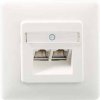 Rutenbeck UAE-Class #132112050 Gniazdo sieciowe podtynkowy wkład z płytką centralną i ramką CAT 6 czysty biały