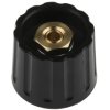 Pokrętło potencjometru oś: 6.4mm średnica: 21.3mm Z rowkami Plastik Czarny RS PRO