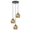Lampa wisząca nowoczesna 3xE27 CALLISTO BLACK/ GOLD Duży klosz 20 cm
