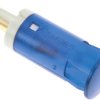 Lampka kontrolna do montażu panelowego 12V dc, niebieska 12mm LED Niebieski Faston, oczko lutownicze APEM