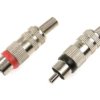 Wtyk CINCH, metal , plastyk, odgiętka, na przewód; kpl=2szt
