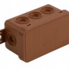 Puszka natynkowa pusta 8 wlotów VIPLAST V8 klik BRĄZOWA IP54 80x45x41mm 038-02