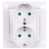Impresja Gniazdo Podwójne Z/U Schuko Z Przesłonami Białe Gp-2Ysp/00
