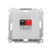 SIMON 55 Gniazdo głośnikowe pojedyncze aluminium mat TGL1.01/143 KONTAKT SIMON