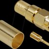 0409075 SMA plug, crimp type, fully gold plated
