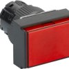Signal light, illuminable, waistband rectangular, red, front ring black, mounting Ø 16 mm, XB6EDV4BP
