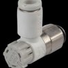 One-way throttle valve, easy operation, M5 <> 4 mm
