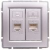 KOS66 Gniazdo teleinformatyczne RJ45 kat.5e nieekranowane + RJ11 aluminium 664069