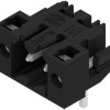 Pin header, 2 pole, pitch 3.5 mm, angled, black, 1841860000