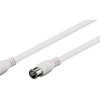 kabel przyłączeniowy SAT,szybkozłączka F, ekranowanie 100%, Biały