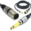 KABEL MIKROFONOWY 1,5m XLR MĘSKI JACK 6,3 TS MONO DO MIKROFONU VITALCO MK34
