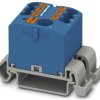 Distribution block, push-in connection, 0.14-4.0 mm², 7 pole, 24 A, 8 kV, blue, 3273200