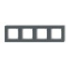 MINI Ramka 4 poczwórna uniwersalna z tworzywa grafitowy mat 28MR-4 KARLIK