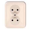 LIZA Gniazdo podwójne z uziemieniem beżowy 1GPT-2z KARLIK