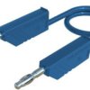 Measuring lead with (4 mm plug, spring-loaded, straight) to (4 mm plug, spring-loaded, straight), 0.5 m, blue, PVC, 1.0 mm², CAT