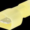 3972S Flat plug, fully insulated, width: 6.35 mm, yellow