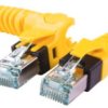 Patch cable, RJ45 plug, angled to RJ45 plug, straight, Cat 6A, S/FTP, PUR, 10 m, yellow, 09488547745100
