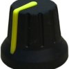 PSP 49009-Y 49009-Y Pokrętło ze wskaźnikiem czarny, żółty (Ø x W) 18.8 mm x 15.24 mm 1 szt.