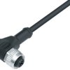 Sensor actuator cable, M12-cable socket, angled to open end, 4 pole, 5 m, PUR, gray, 4 A, 79 3434 37 04