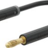 Measuring lead with (4 mm lamella plug, straight) to (4 mm lamella plug, straight), 0.5 m, black, PVC, 1.0 mm², 64.1071-05021