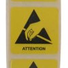 Etykieta ESD Żółty Papier, Tekst: Attention, Ostrzeżenie