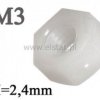 Nakrętka M3x2,4mm plastik BN81 DIN555