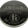 BATT-CR2032-akyga Bateria litowa, pastylkowa wymiary: 20 x 3.2 mm - 3V, 210mAh