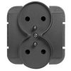 Gniazdo podwójne p/t 2x2P+Z Onyx, 16A, 250V, PT-6OR, czarny,OR-OE-7506/B