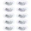 Paulmann 93400 10-Piece LED Recessed Light Set GU10 White Base