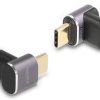 Adapter DeLOCK USB 40 Gbps USB Type-C™ PD 3.0 100 W męski na żeński kątowy 8K 60 Hz metalowy kompaktowy