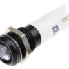 Lampka kontrolna do montażu panelowego 24V dc, biała 14mm LED Czarny RS PRO