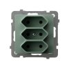 AS Gniazdo potrójne EURO zielony mat GP-3G/m/84