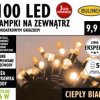 Lampki choinkowe 100 LED biały ciepły ZEWNĘTRZNE 9,9m lampki z dodatkowym gniazdem 25-858