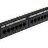 Patch panel RACK 10 cali 1U kat.6 12p UTP czarny NEKU