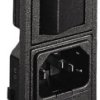 Combination element plug C14, 3 pole, snap-in, plug-in connection, black, BZV01/A0620/11