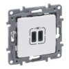 NILOE SELECTION Gniazdo USBx2 typ C+C 3A perła 762495 LEGRAND
