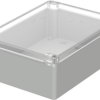 PC enclosure, (L x W x H) 200 x 150 x 75 mm, light gray/transparent (RAL 7035), IP65, 02223100