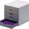 Szafka z szufladami Durable 760527 szary DIN A4, DIN C4, Folio, List Ilość szuflad: 5