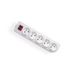 Rozgałęźnik do przedłużacza 5 gniazd z uziemieniem wyłącznik biały GN-50W ELGOTECH
