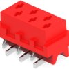 Socket header, 6 pole, pitch 1.27 mm, straight, red, 7-188275-6