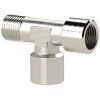 T connector, 60 bar, brass, nickel-plated, for pipe systems, 112779