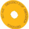 Label, round ø 90 mm, DE, EN, ES, PT, for emergency stop pushbutton, 216466