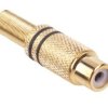 Gniazdo RCA złote 2 czarne paski na kabel