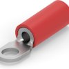 Insulated ring cable lug, 0.3-1.42 mm², AWG 22 to 16, 3.02 mm, M2.5, red, 8-320882-1