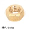 4BA plain brass hex nut