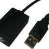 USB 2.0 repeater cable, USB plug type A to USB socket type A, 5 m, black, UA0001A